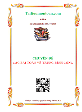 Các bài toán về trung bình cộng