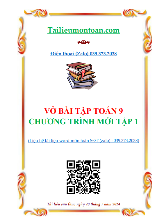 Vở bài tập toán 9 tập 1